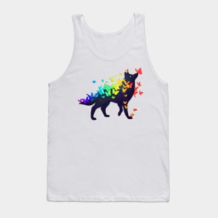 Pride Flag Galaxy Wolf Tank Top